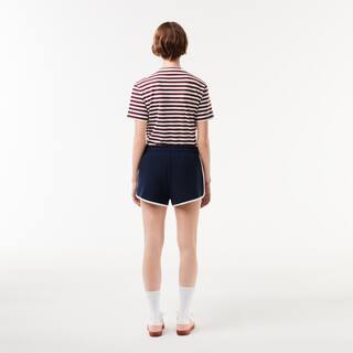 Short découpes contrastées en piqué double face Shorts - Bleu - Lacoste - Femme