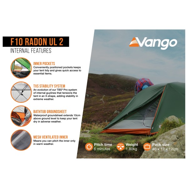 Vango - F10 Radon UL 1 - Tente 1 place