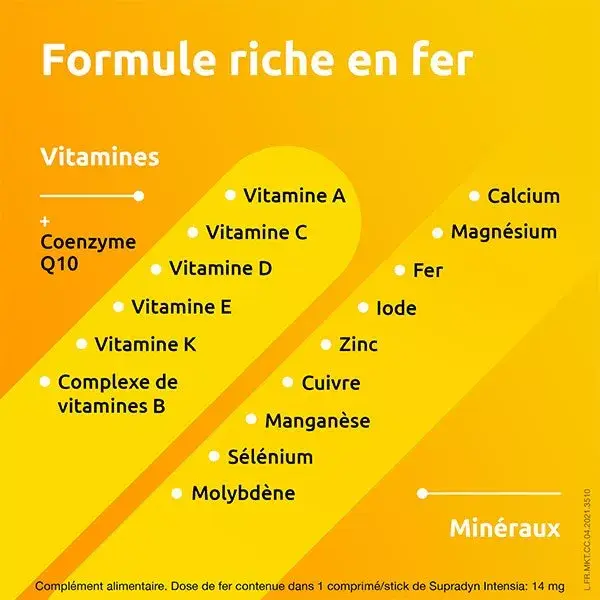 Supradyn Intensia Vitaminas, Minerais e Ferro 3x30 Comprimidos Efervescentes