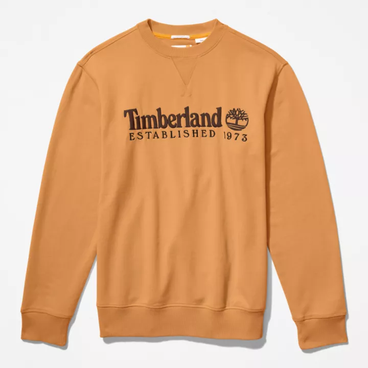 Sweat à col rond et logo Est. 1973 pour homme en jaune