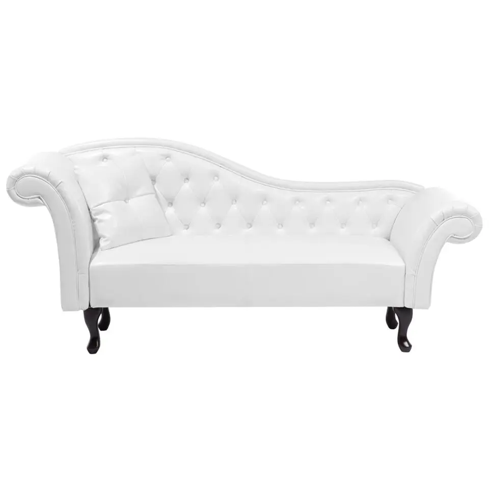 LATTES - Chaise longue - Wit - Linkerzijde - Kunstleer