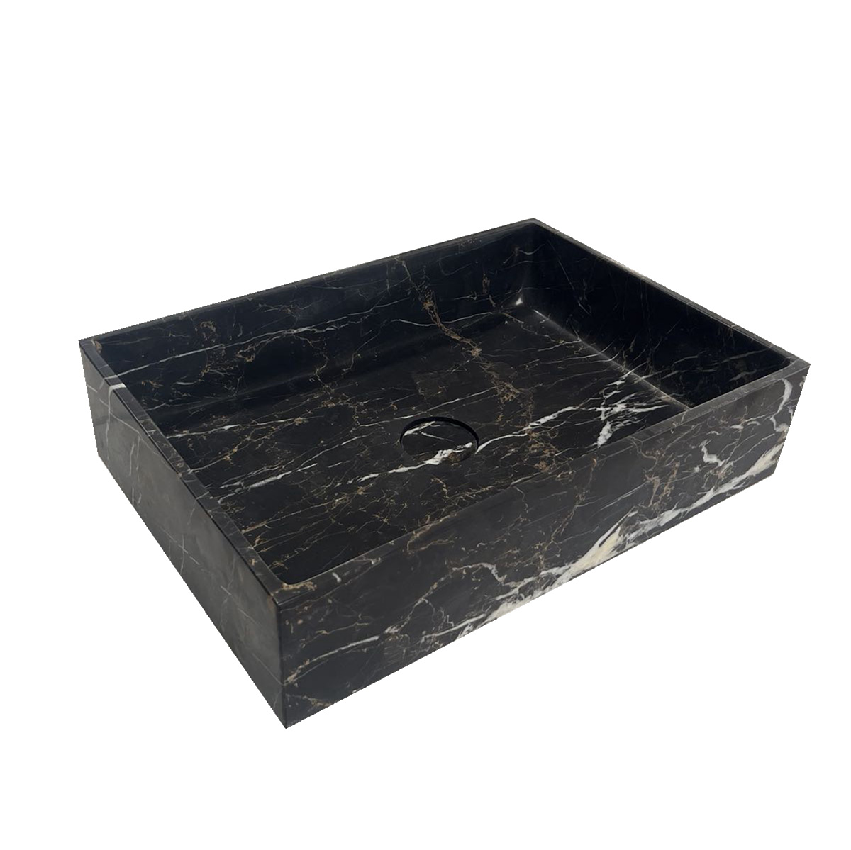 Saniclear Portoro Gold marmer waskom rechthoekig 50x35cm