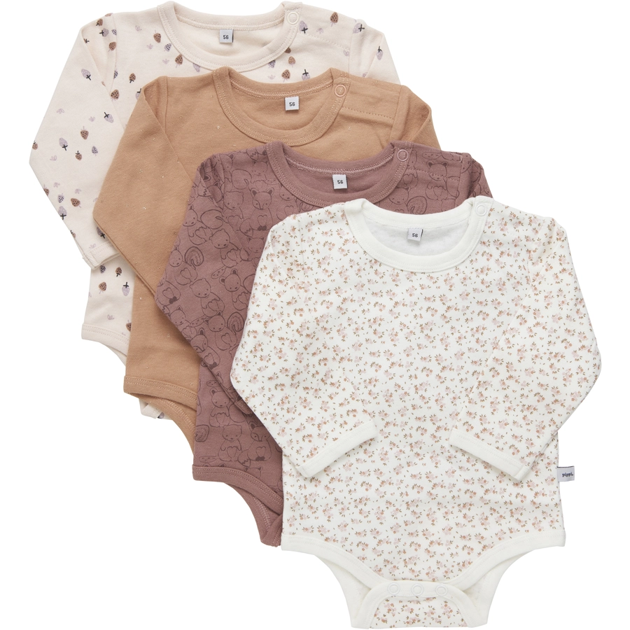 pippi Langarmbodies 4er-Pack Burlwood