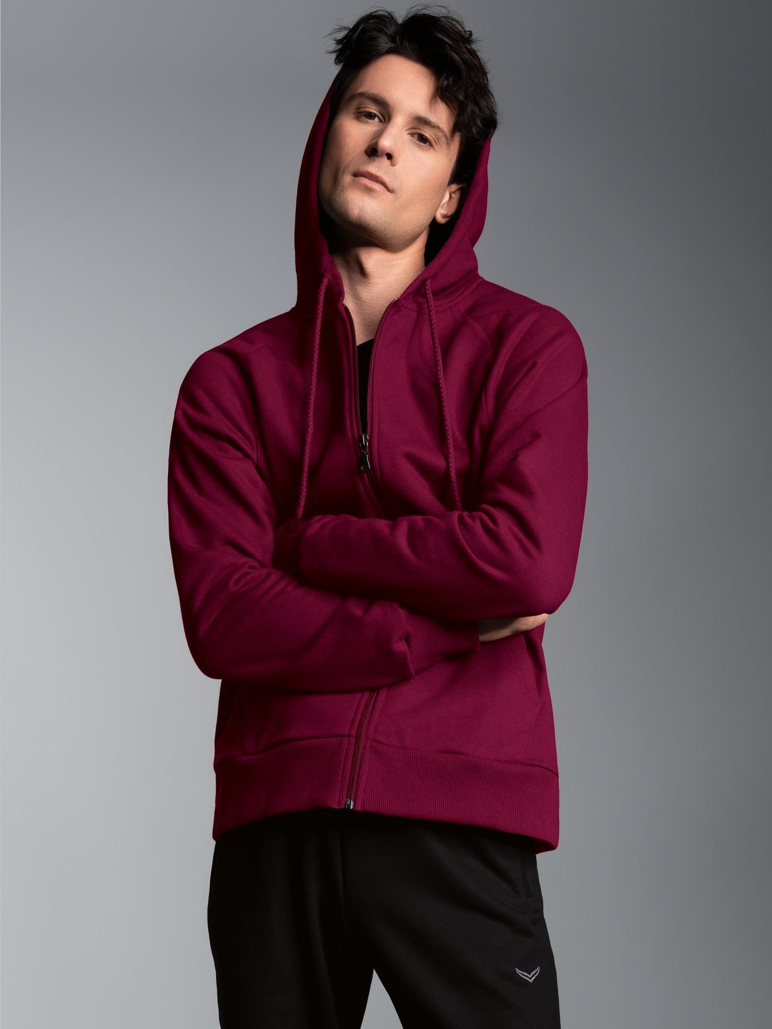 Sweatjacke mit KapuzeChianti-melange