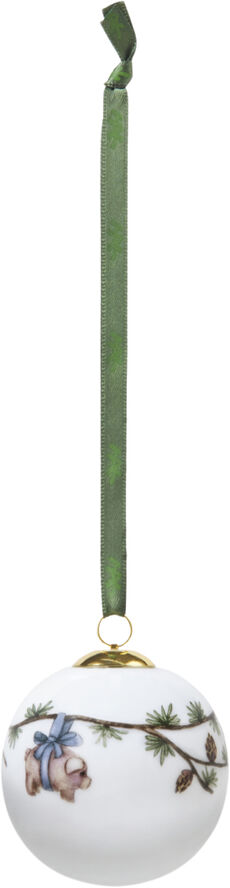Kähler Hammershøi Christmas Kugle 2023 Ø6 cm hvid m. deko Hvid