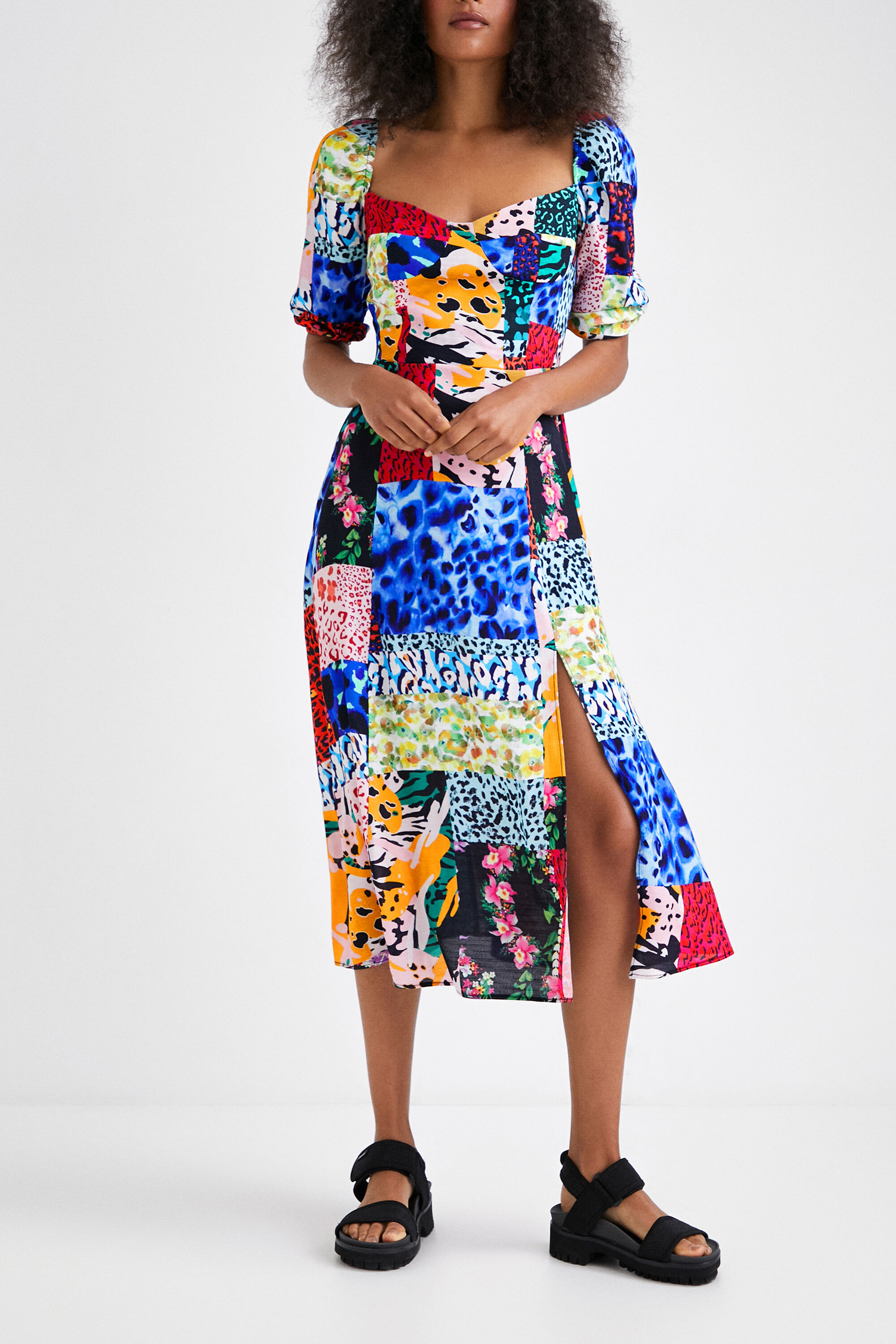 Robe évasée imprimé animal