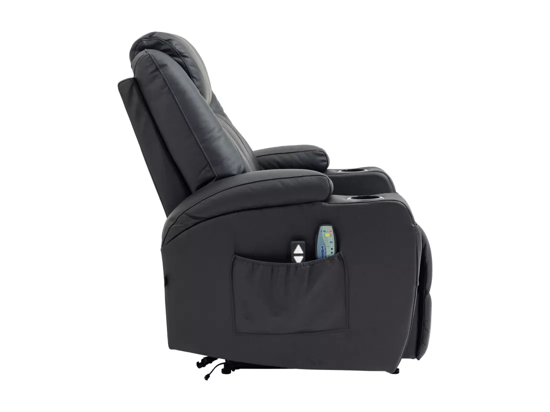 Fauteuil - Véritable cuir - Noir - Hepler
