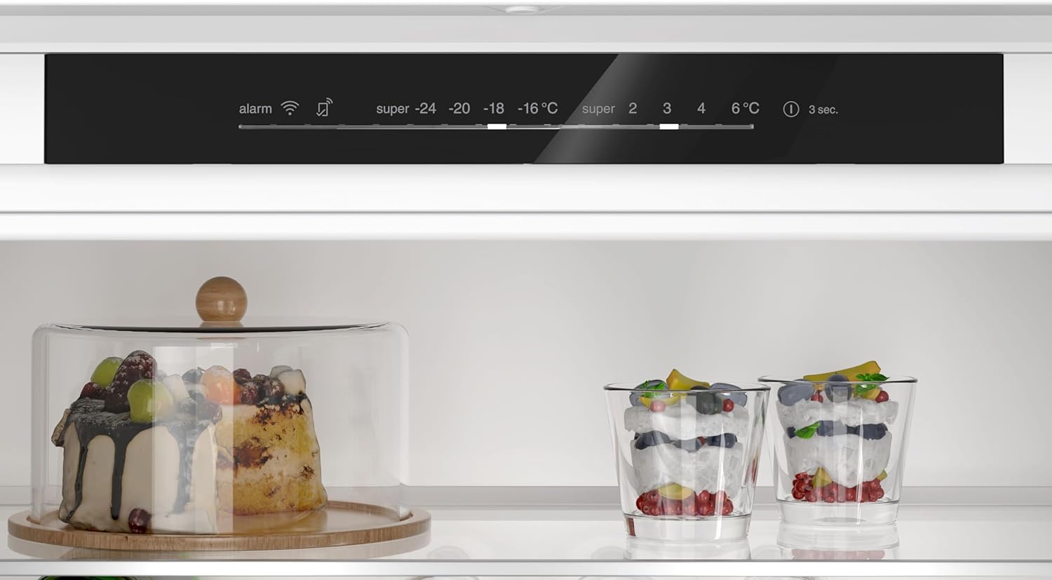 Siemens KB96NVFE0 iQ300, Smarte XXL-Einbau-Kühlgefrierkombination, 194 x 71 cm Nische, 285L Kühlen + 98L Gefrieren, Made in Germany, noFrost, hyperFresh für längere Frische, sehr Leise, Flachscharnier
