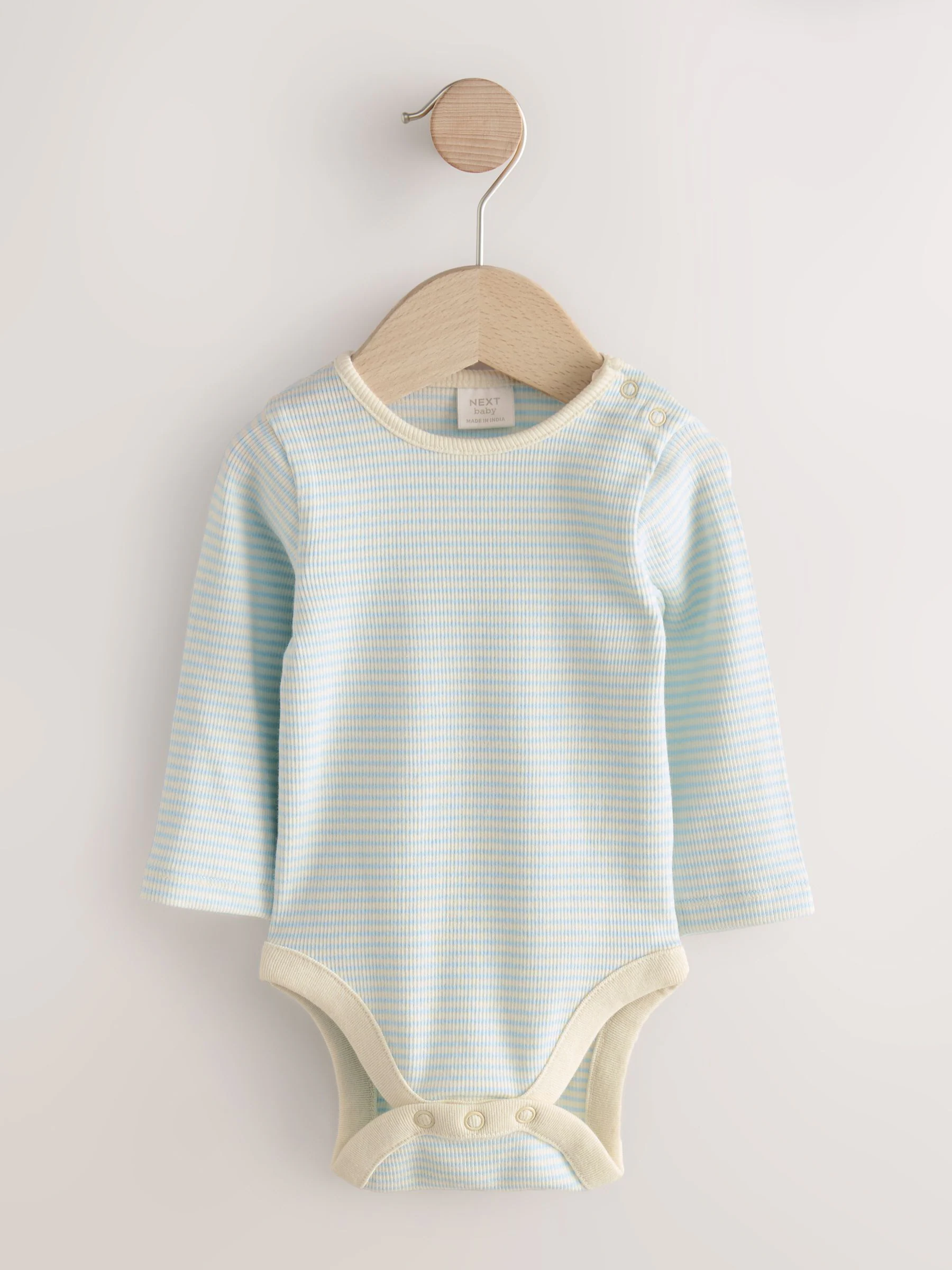 Blauw met beerprint - Jersey tuinbroek en rompertje babyset (0mnd-2jr)