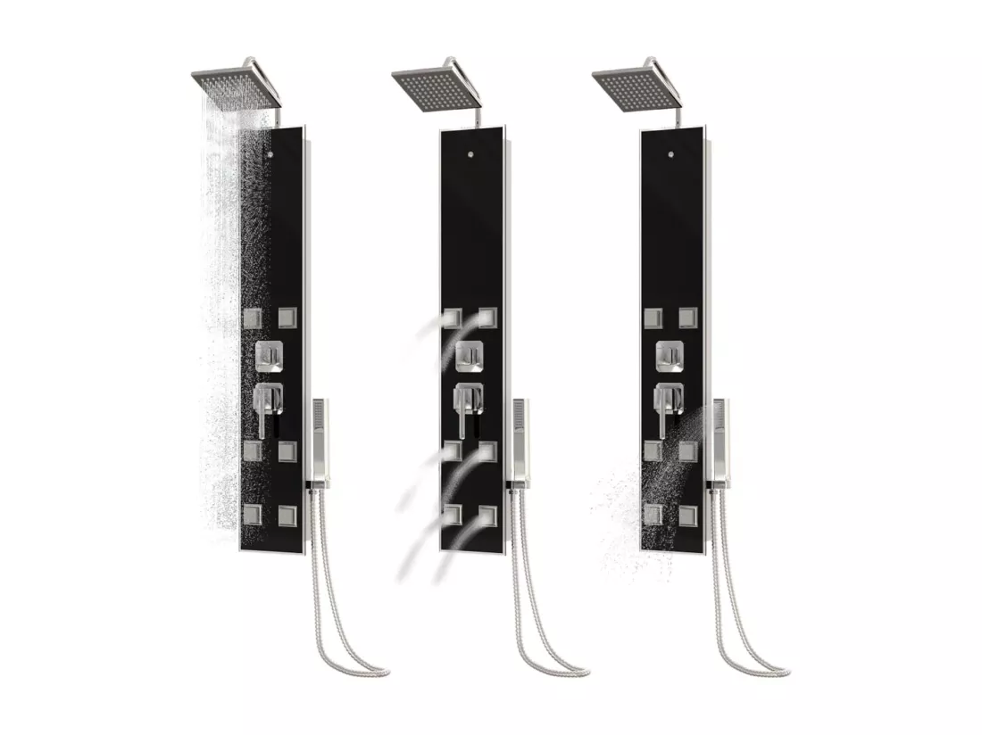Panneau de douche pomme argenté 18 x 45.5 x 130 cm 02_0003433