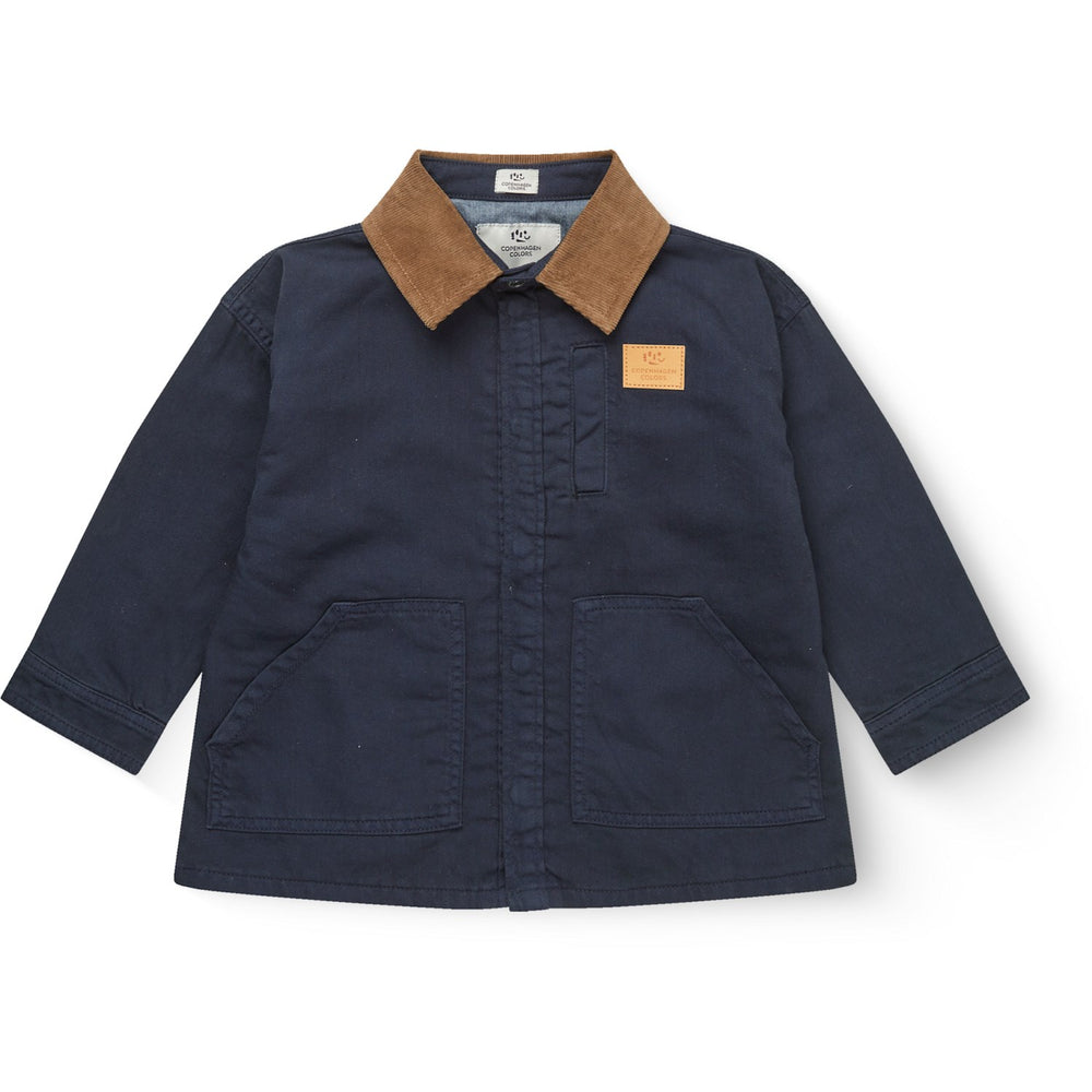 Køb COPENHAGEN COLORS Navy Comb Twill Jakke W. Corduroy Krave