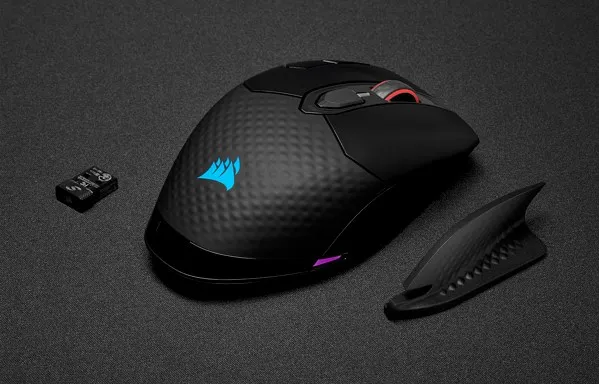 CORSAIR Gaming DARK CORE RGB PRO SE - Mus - optisk - 8 knapper - trådløs, kablet - USB, 2.4 GHz, Bluetooth 4.2 LE - sort