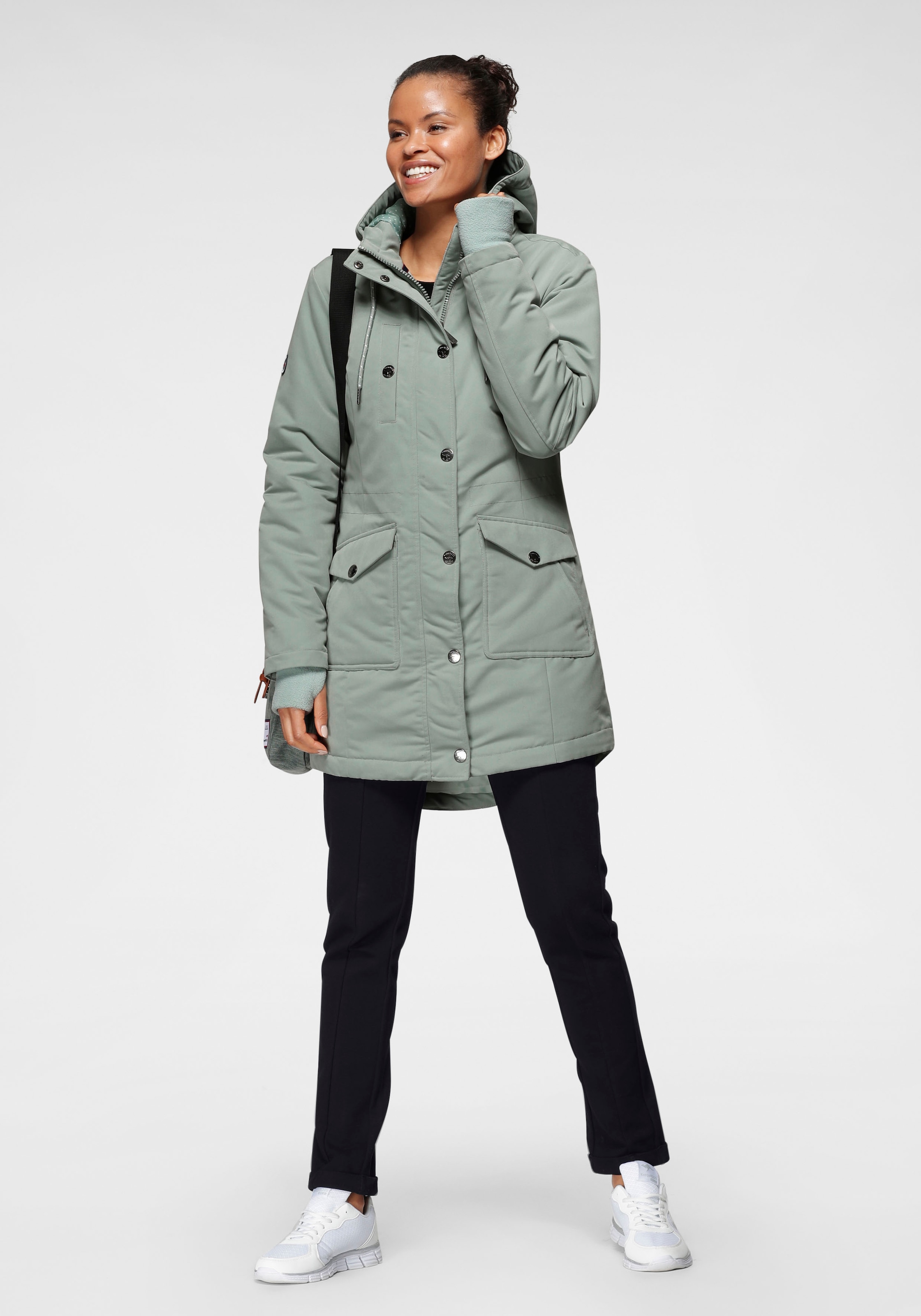 KangaROOS Langjacke mit Kapuze für den Übergang,  aus leichtem Webmaterial,  modisch