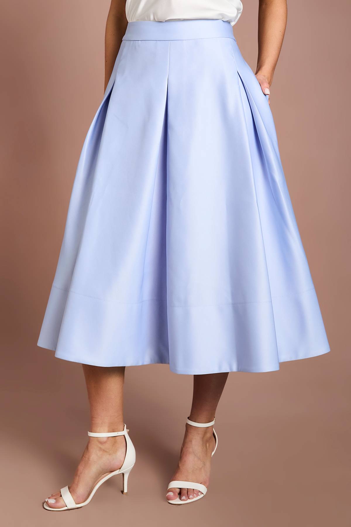 Coast Jupe Midi Ample En Satin Avec Plis Devant