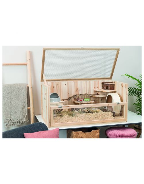 Trixie Knaagdierenkooi Hout - Dierenverblijf - 100x50x50 cm Houtkleur