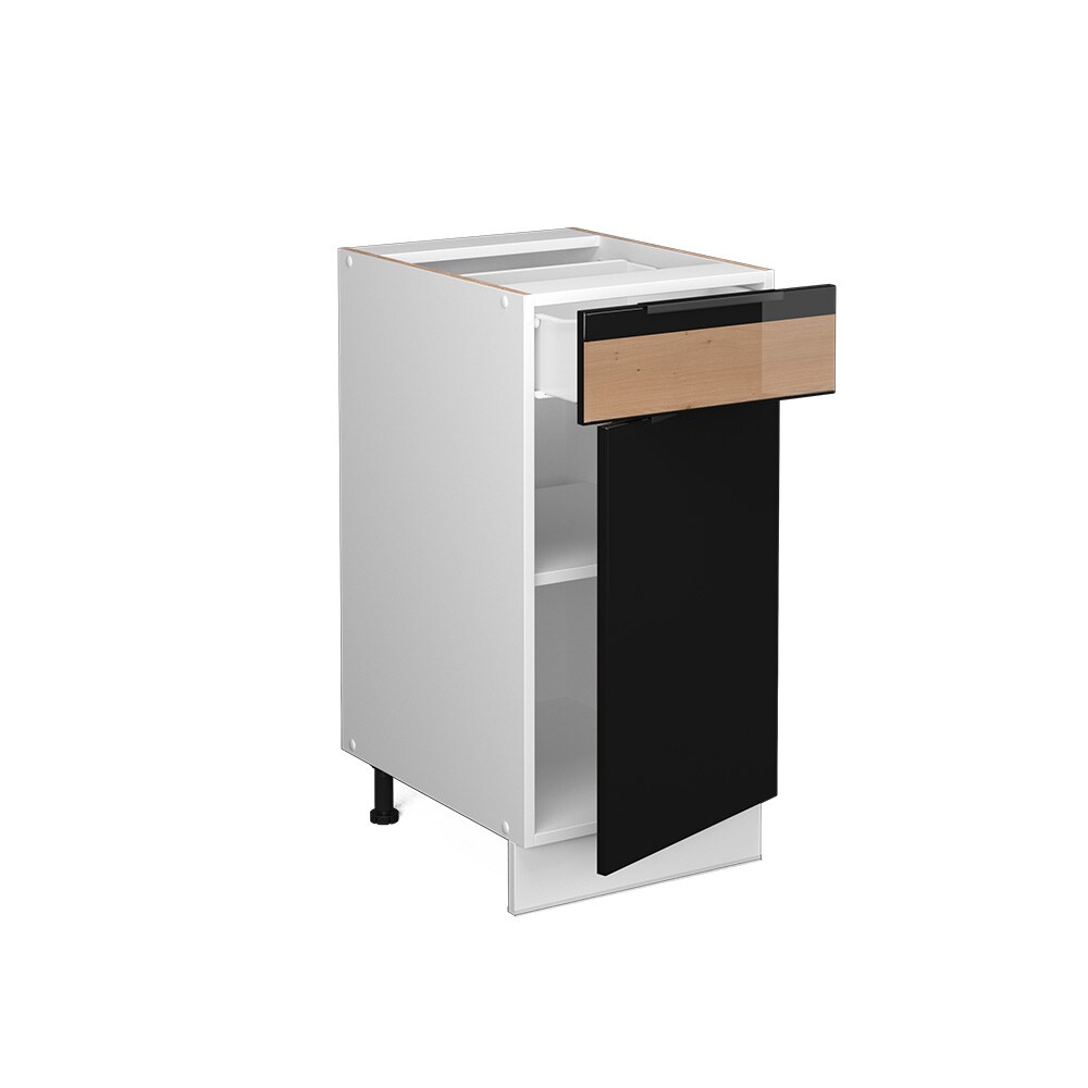Vicco Schubunterschrank Küchenschrank Küchenmöbel Fame-Line Weiß Schwarz Eiche 40 cm modern Hochglanz