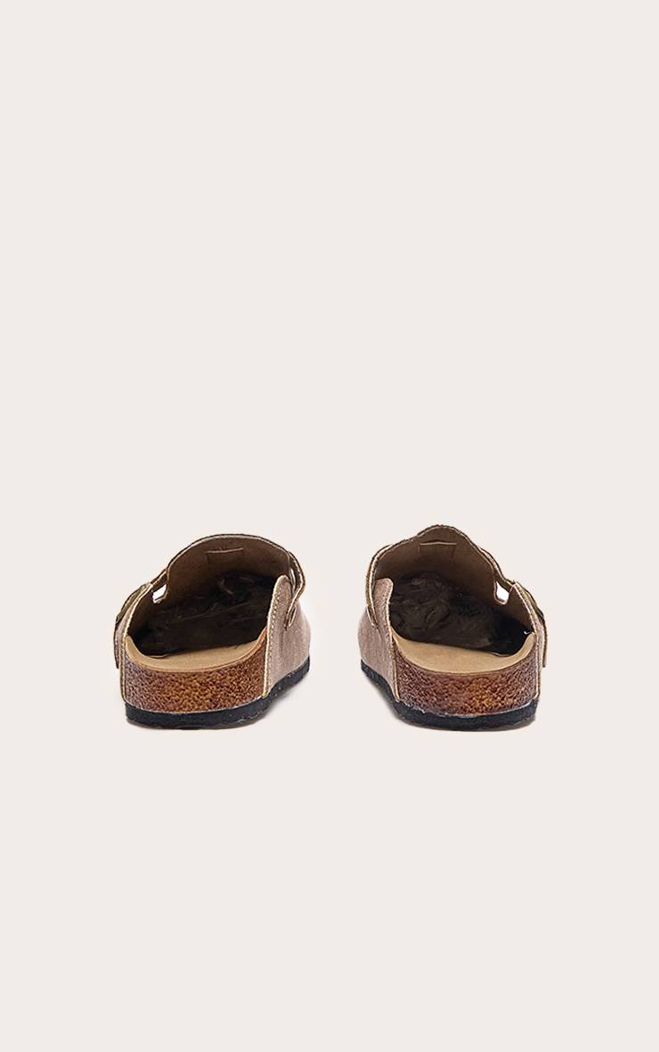 Beige Sabots Mules À Boucle En Synthétique
