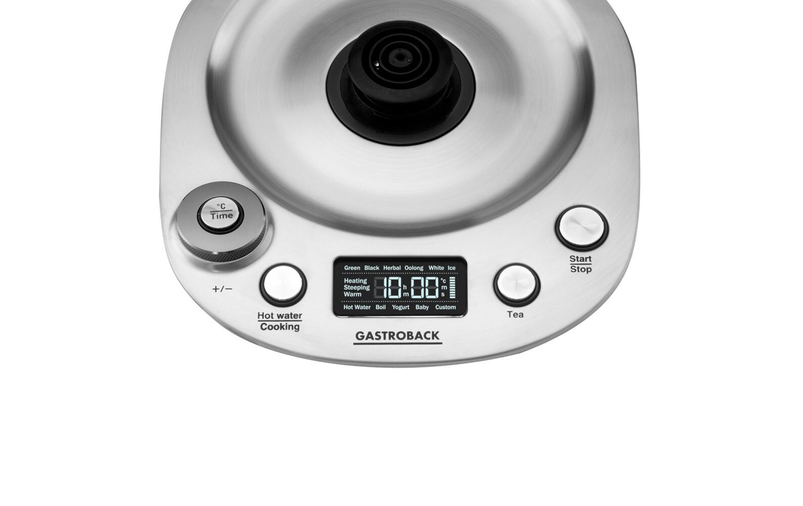 Tee- und Wasserkocher Design Tea & More Advanced Silber<br>Automatischer Tee- und Wasserkocher mit Gareinsatz