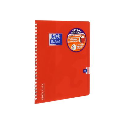 Oxford Openflex - Cahier polypro à spirale 17 x 22 cm - 100 pages - grands carreaux (Seyes) - disponible dans différentes couleurs