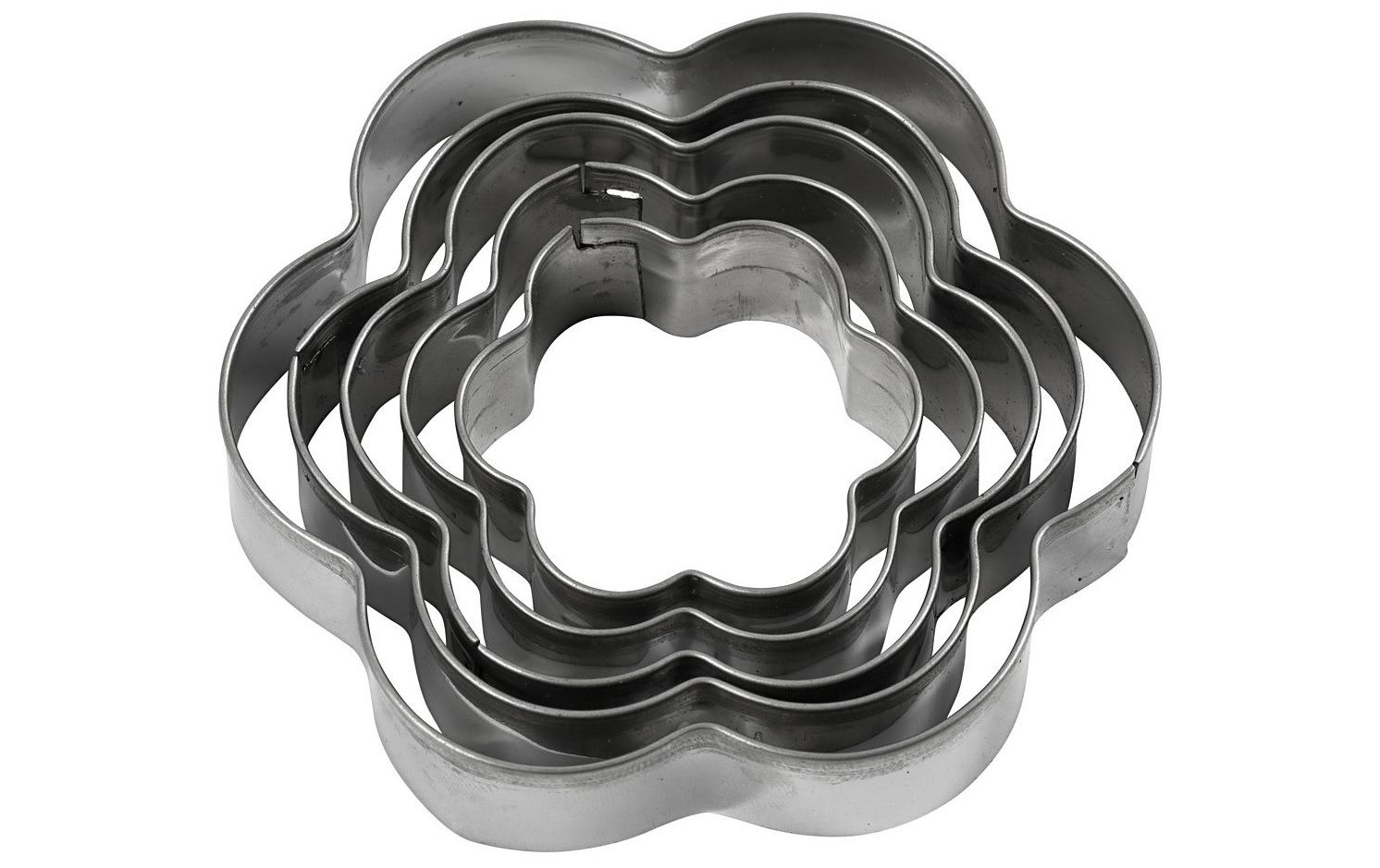 Guetzli-Ausstecher-Set 8 cm 5 Stück, BlumeKeks-Ausstecher