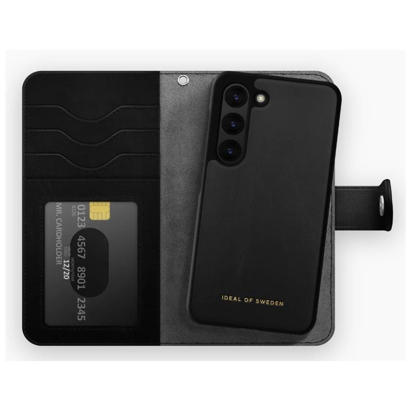 Samsung Galaxy S25 Ultra 2in1 Leder Tasche   Hülle Slim Magnet Book Cover (IDMWP-S25U-01) - Schwarz