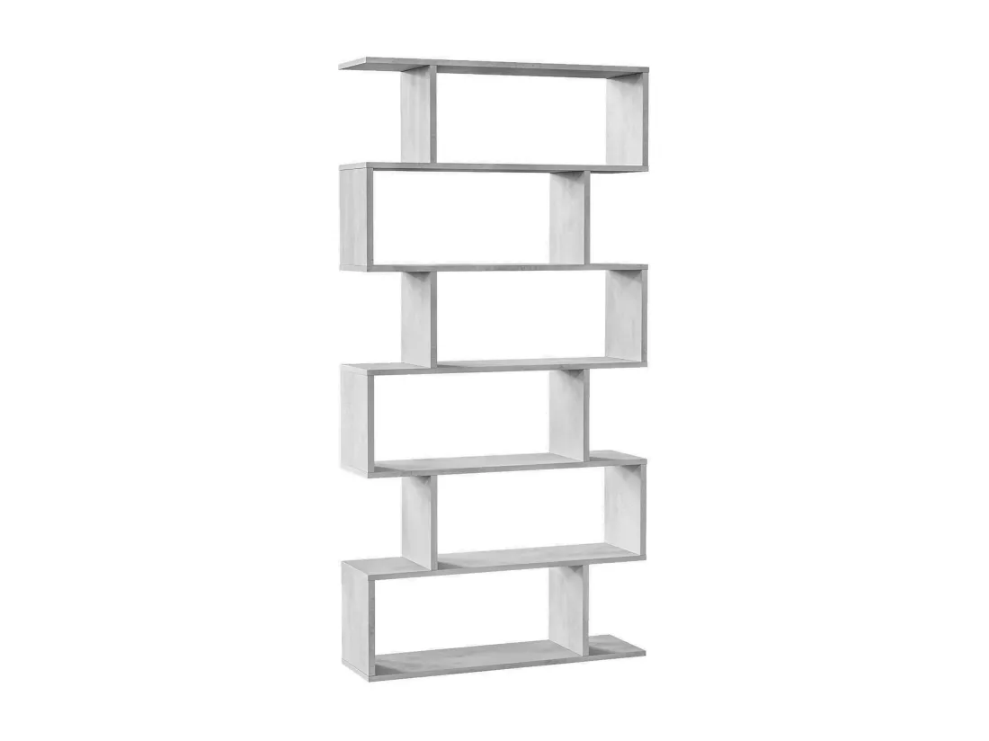 Bibliothèque Dfomme, Bibliothèque haute double face, Etagère de séparation avec 5 étagères, Etagère de bureau moderne, 80x24h192 cm, Gris béton