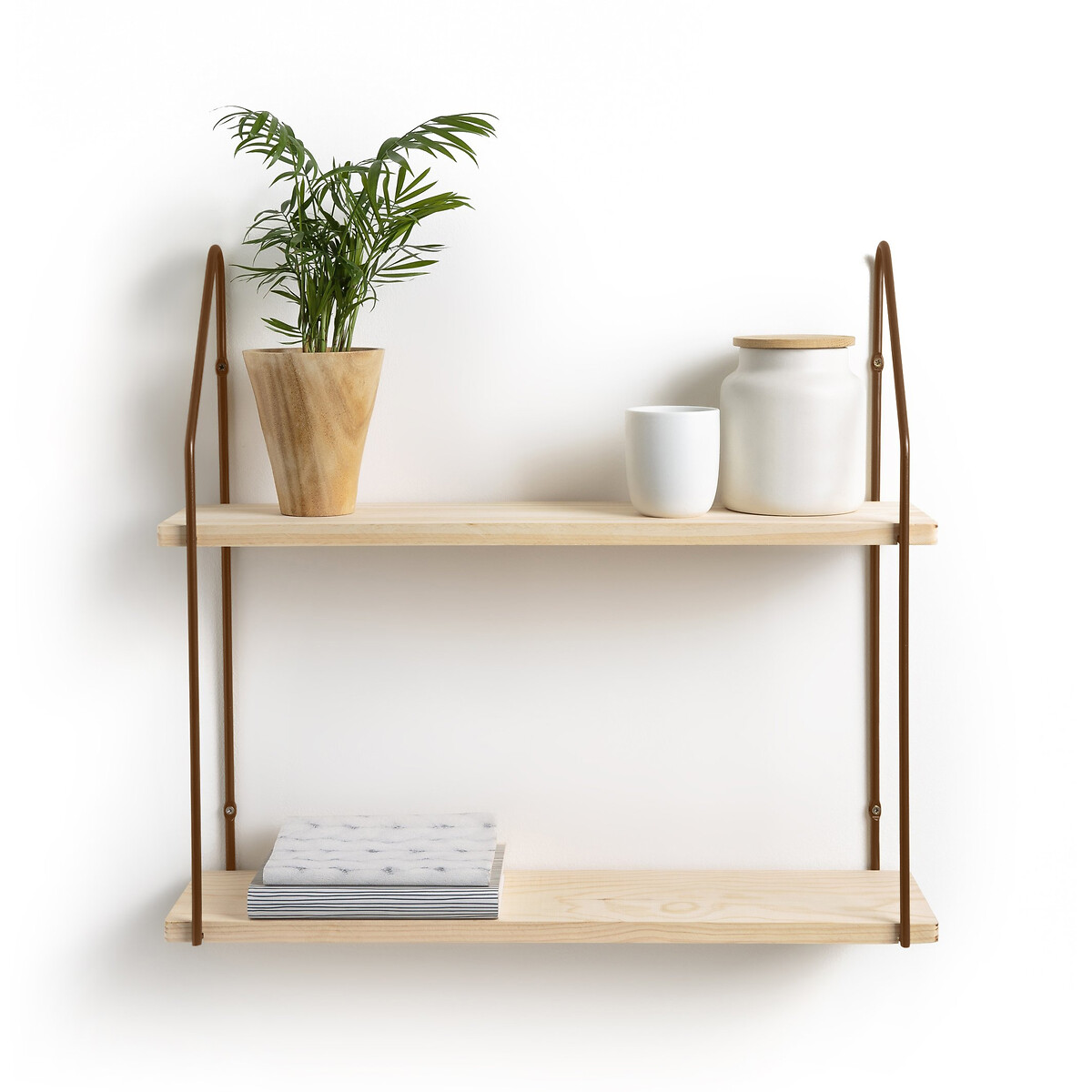 LA REDOUTE INTERIEURS<br>Prateleira de parede dupla em madeira e metal L65 cm, Vinto