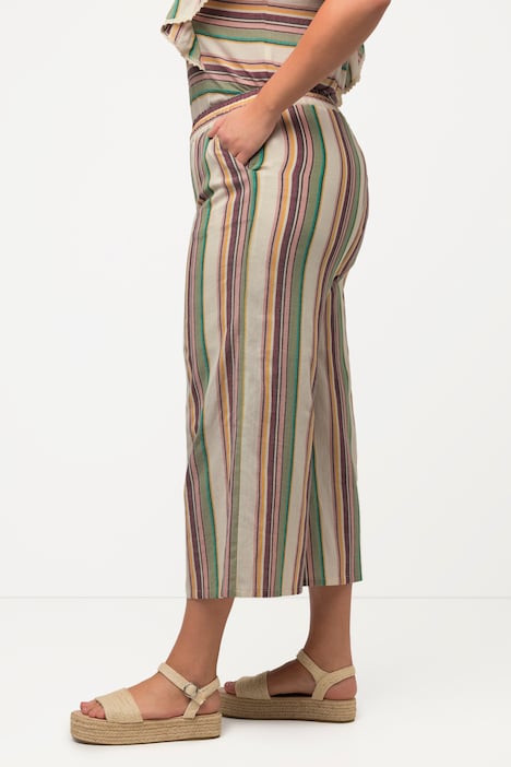 Culotte, Streifen, weites Bein, Biobaumwolle