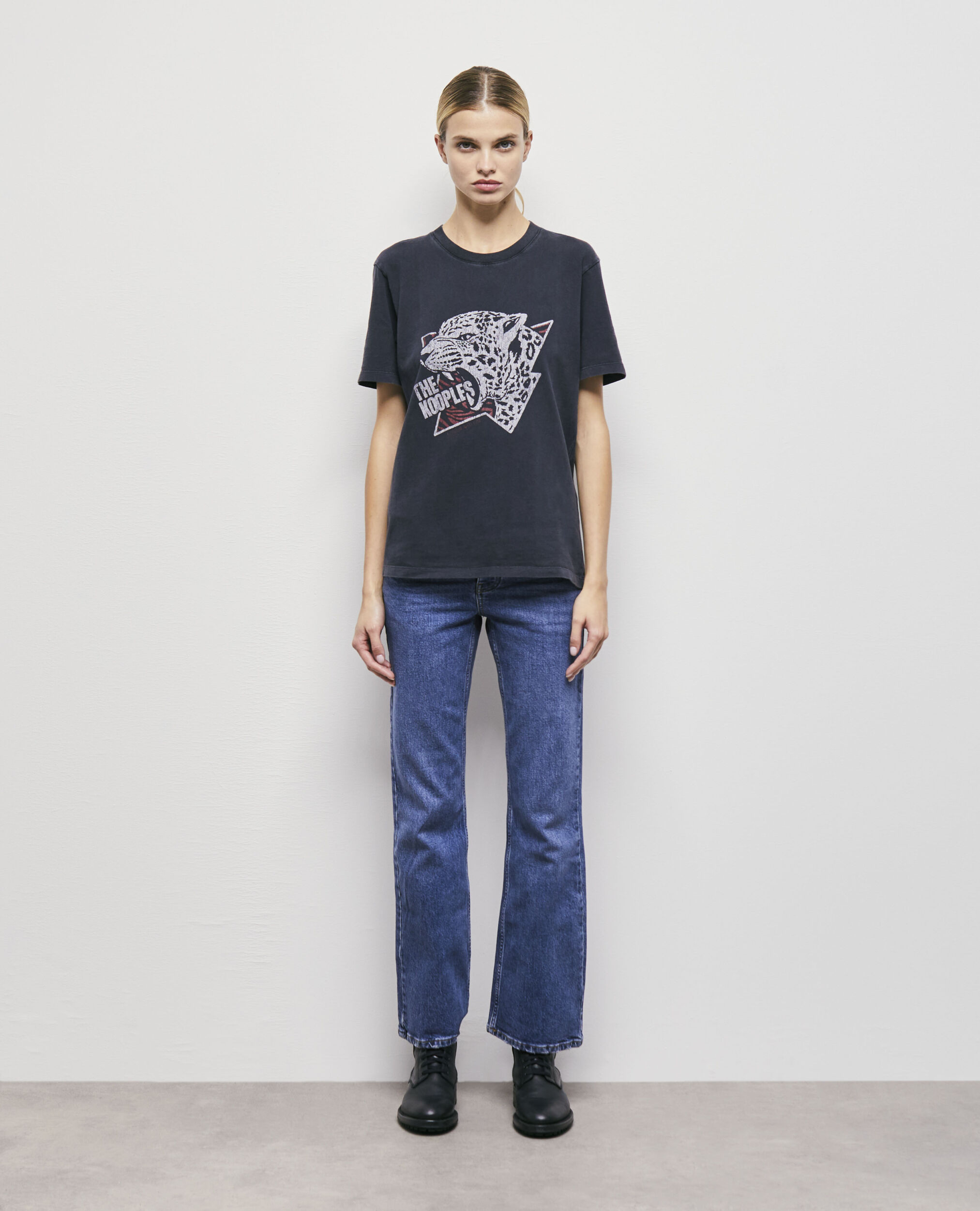 T-shirt sérigraphié léopard