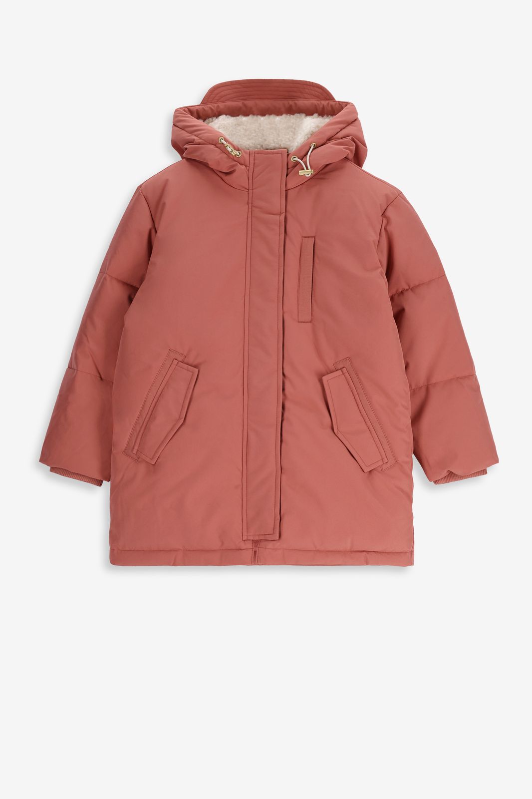 Roze technische parka jas