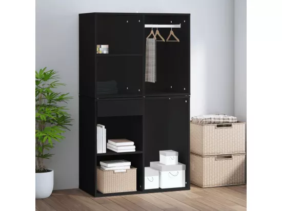 Armoire de dressing noir 80x40x65 cm bois d'ingénierie