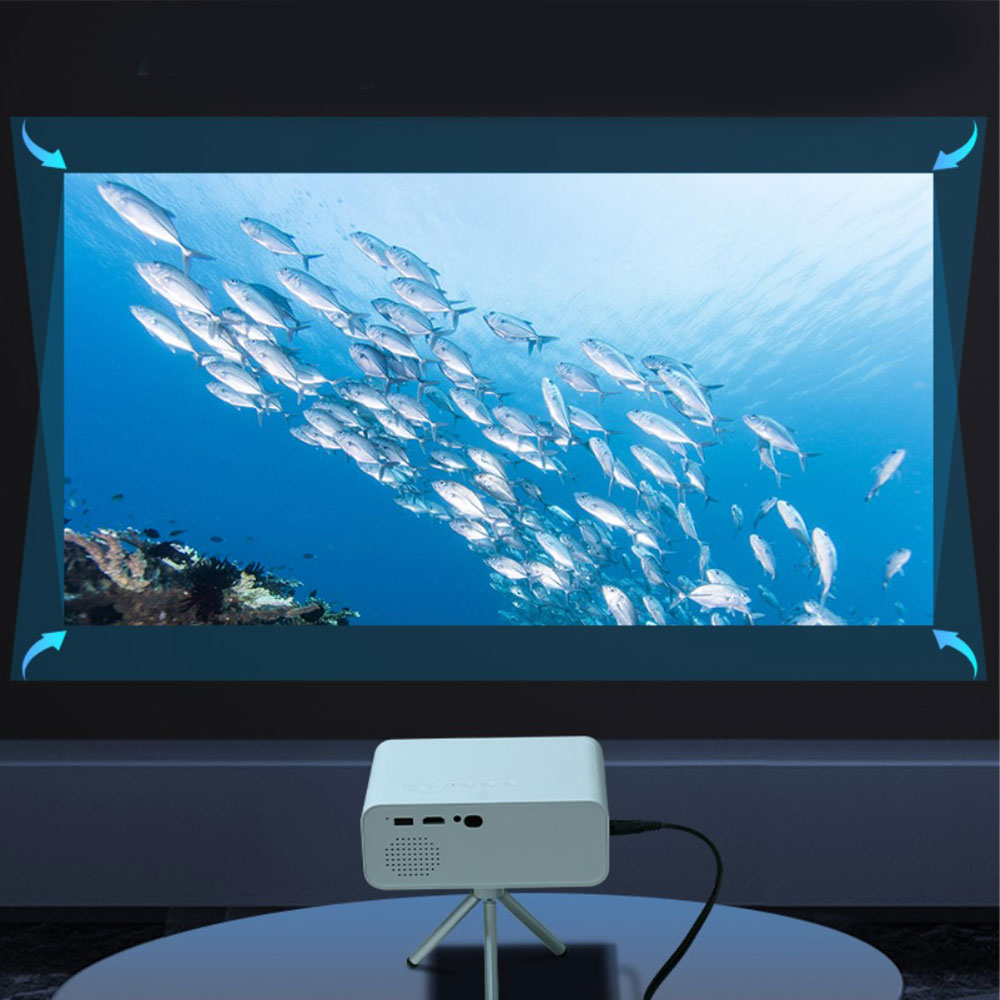 Multimedia LED Projektor Beamer Heimkino (110 ANSI Lumen) 720p / HDMI / WiFi (2.4/5GHz) / Android 11.0 - Weiss