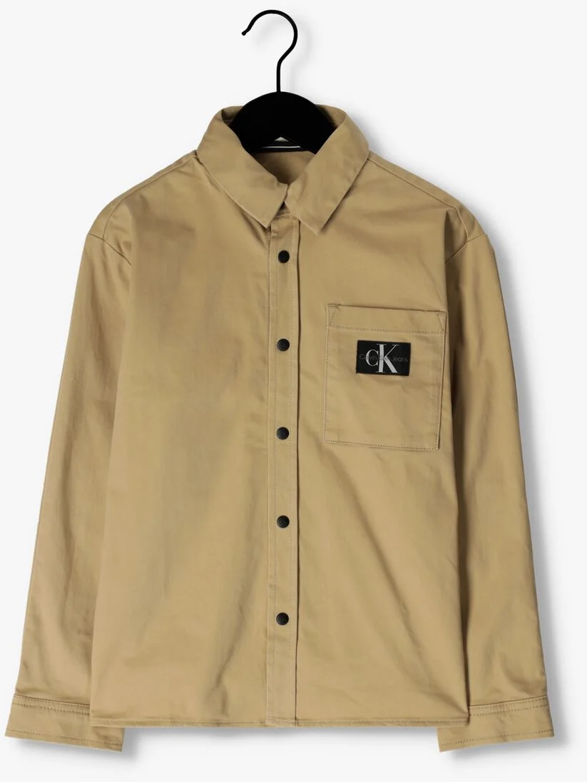 CALVIN KLEIN beige calvin klein overshirt utility over shirt