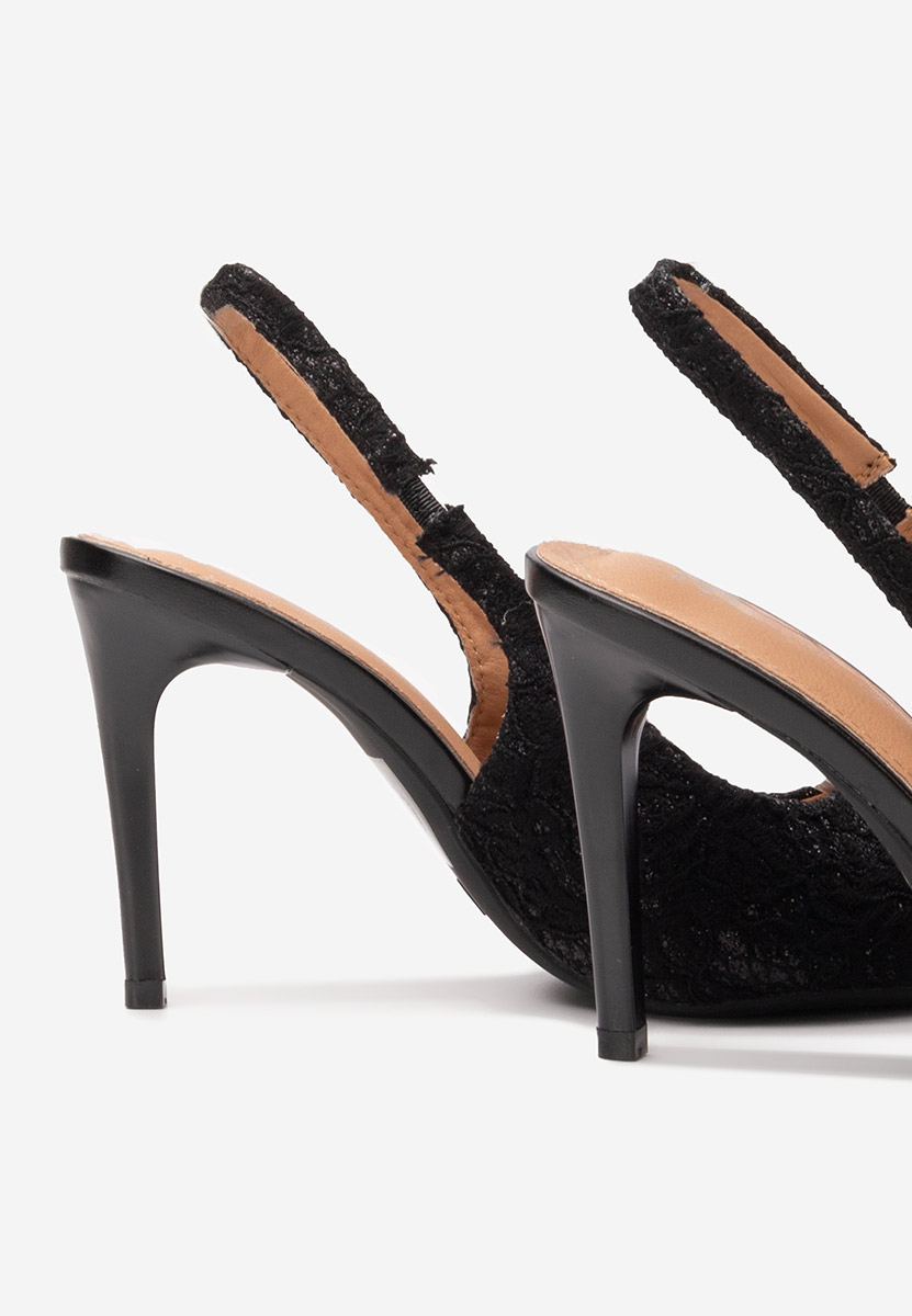 Chaussures à talon fin noirs Arlette