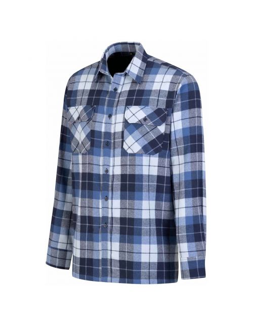 Storvik Blouse Flanel Dawson Blauw&Wit - Werkkleding