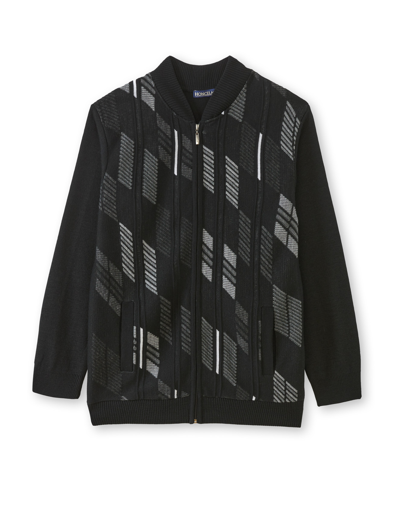 Gilet zippé motifs jacquard 30% laine