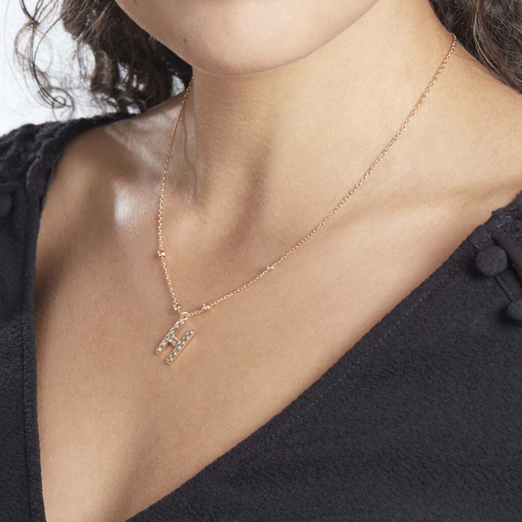 Collier Plaqué Or Jaune Lettra
