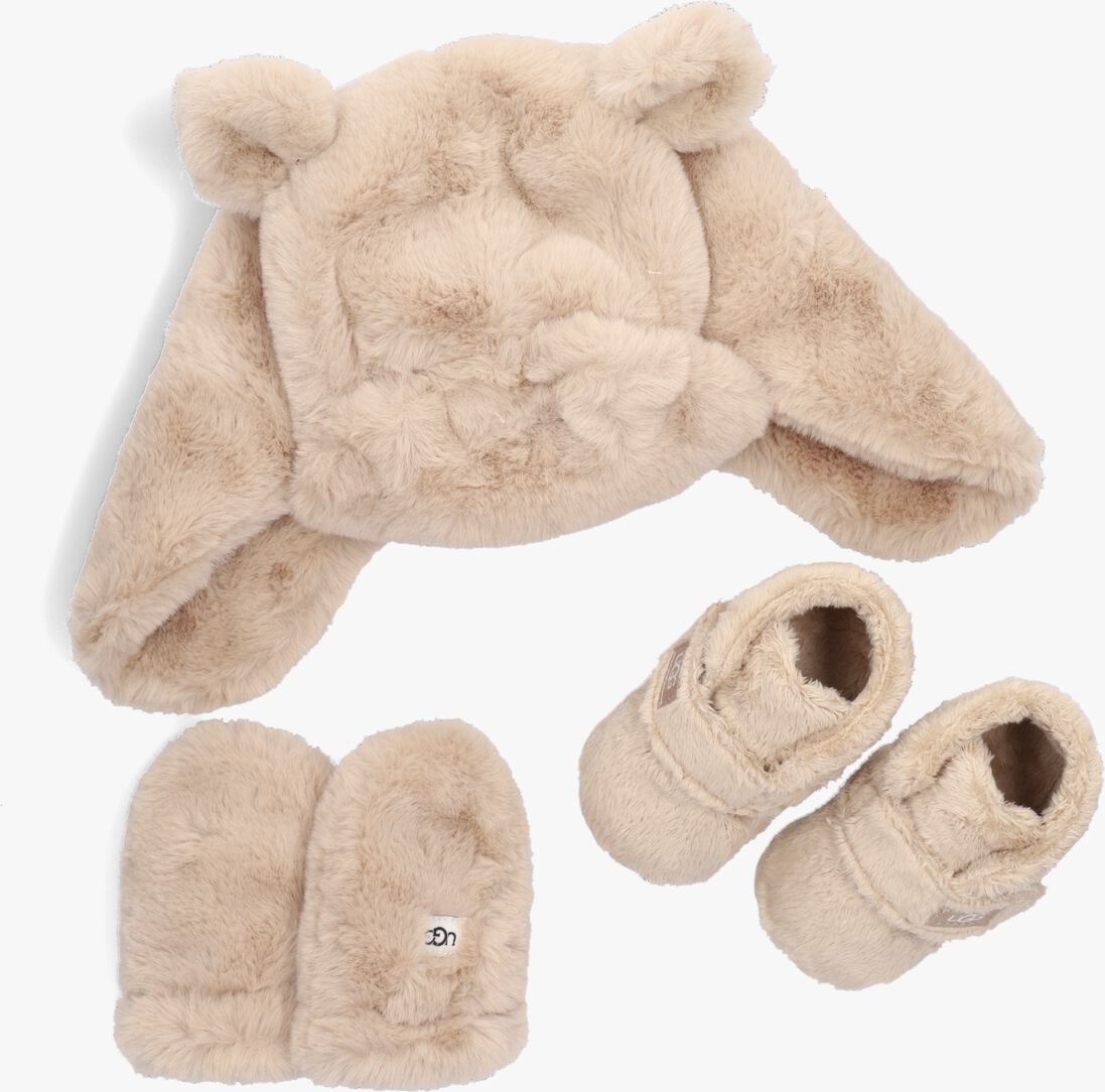 UGG beige ugg babyschoenen bixbee and hat and mitten set