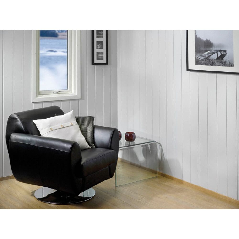 VEGGPLATER HUNTONIT SKYGGE HVIT 2390X620X11MM 2STK