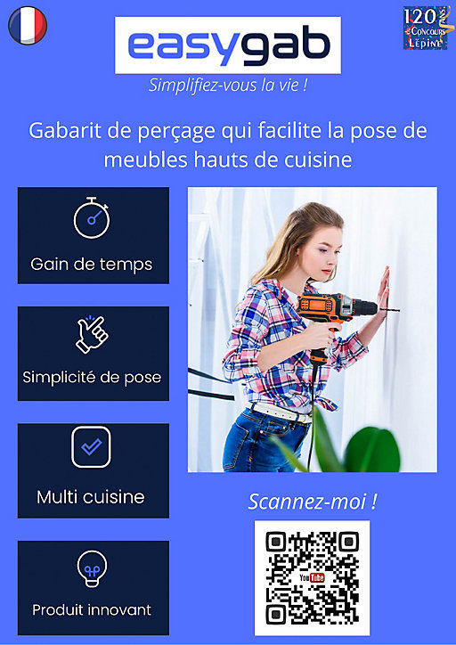 Gabarit de perçage pour meuble haut de cuisine Easygab