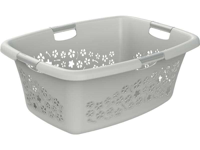 Rotho Wäschekorb  Flowers Hellgrau, 50 l Waschkorb