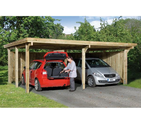 Weka Flachdach-Doppelcarport 618