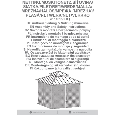 Sunjoy net til pavillon 300cm x 300cm