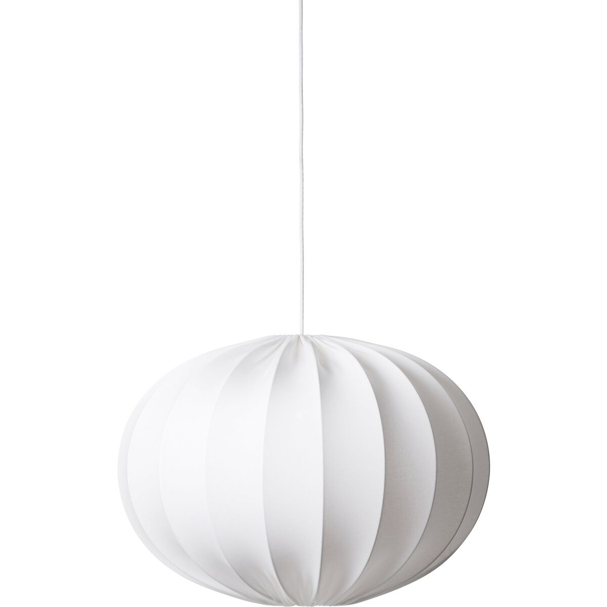 Taklampe, oval kule, 65 cm, hvit