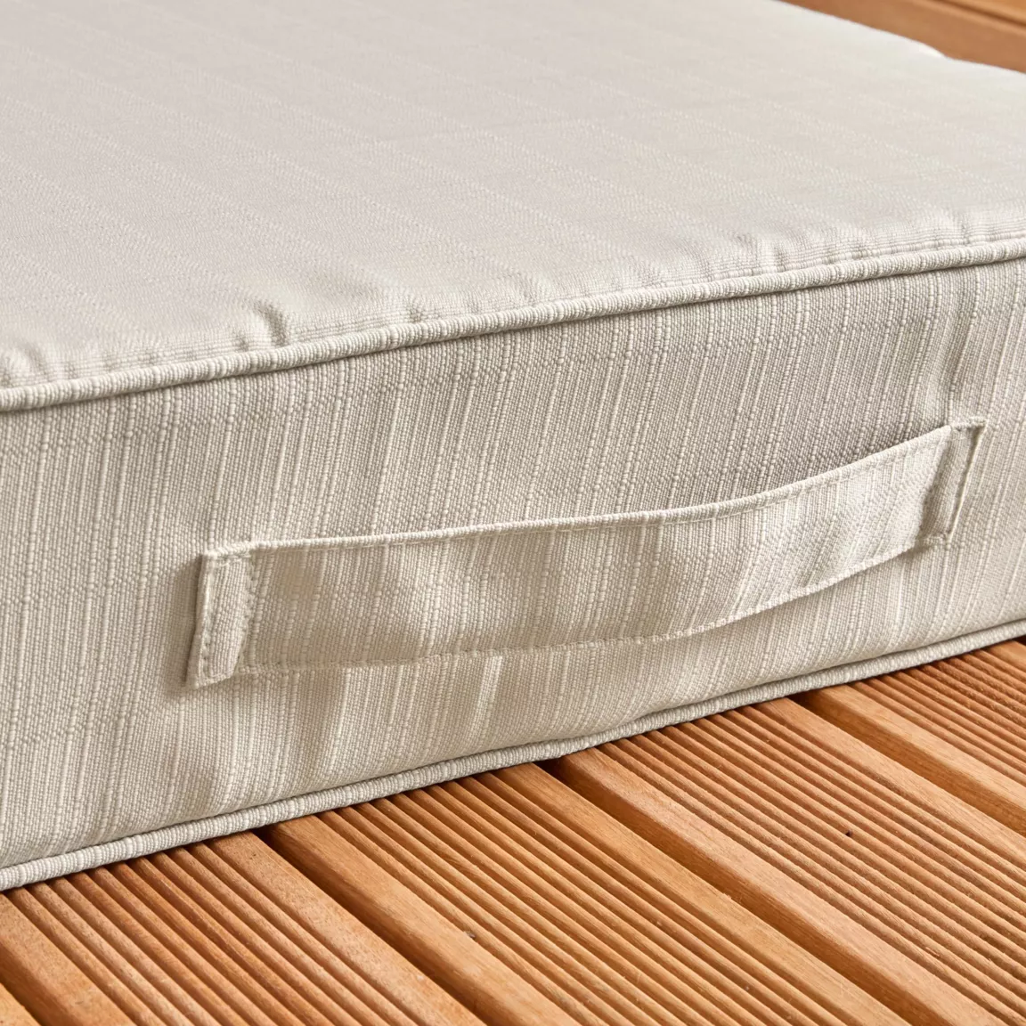 Coussin de sol extérieur déhoussable (45 x 45 cm) Sunset Ecru