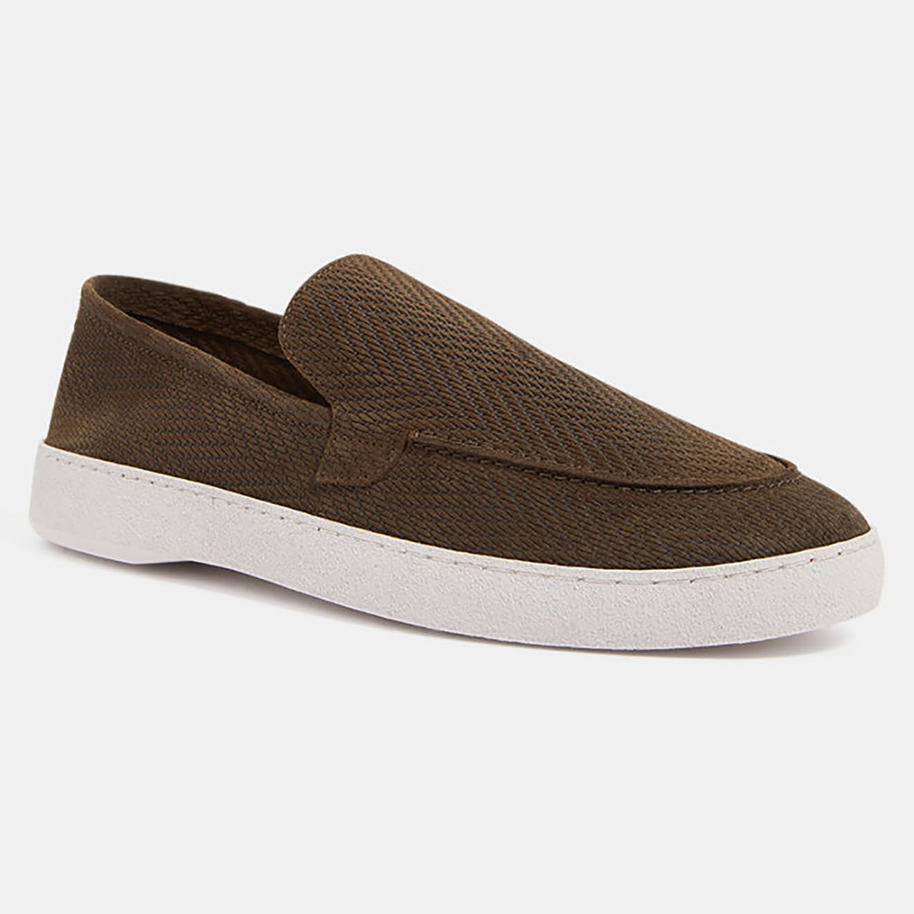 Comptoir GL Mocassins en Velours de Cuir embossés vert kaki