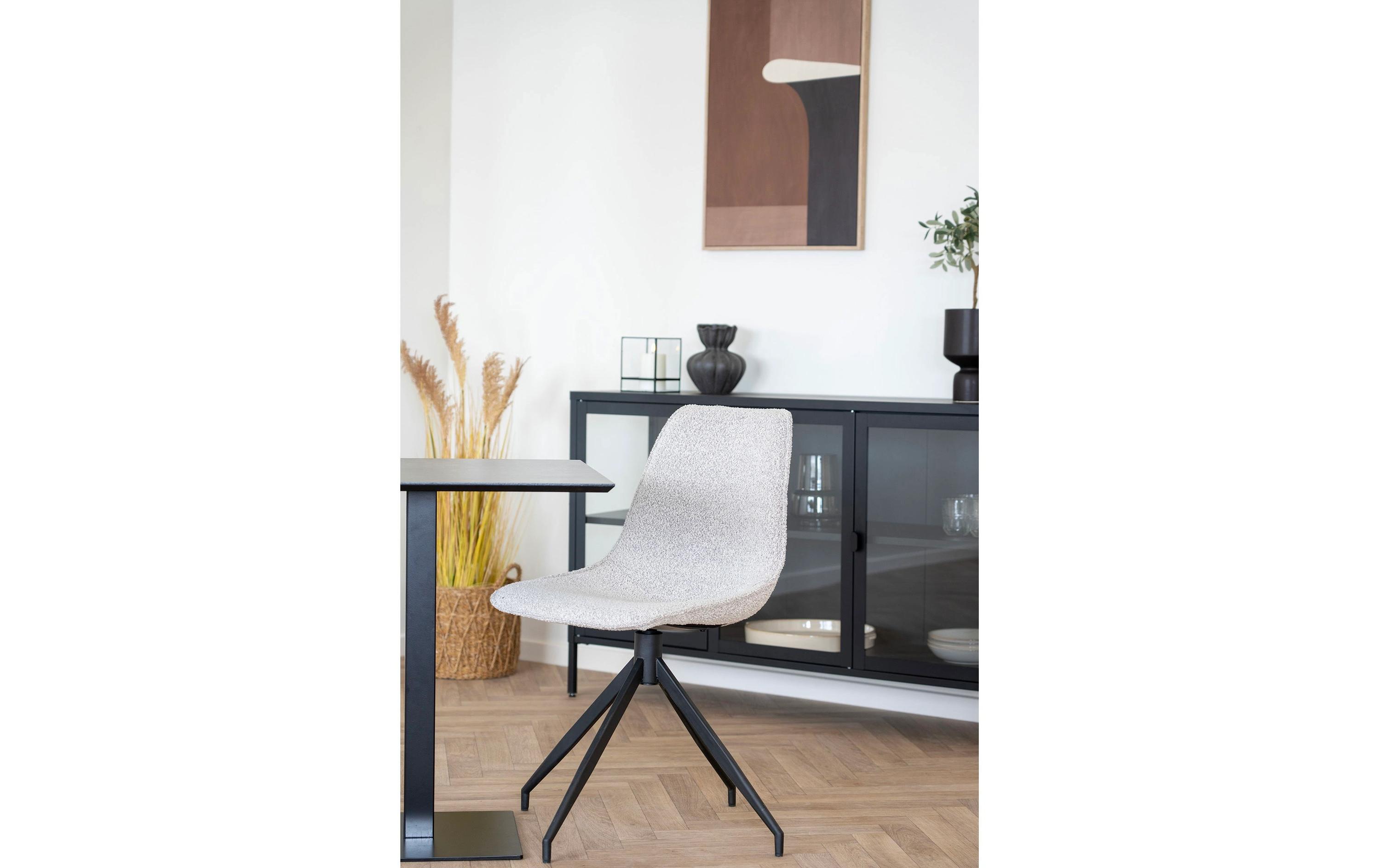 Stuhl Monaco 48 x 56 x 86, Schwarz/Weiss, 2 Stück<br>Esszimmerstuhl mit Drehgelenk