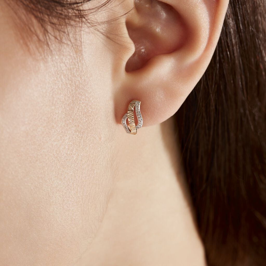 Boucles D'oreilles Puces Bathilde Or Jaune Diamant