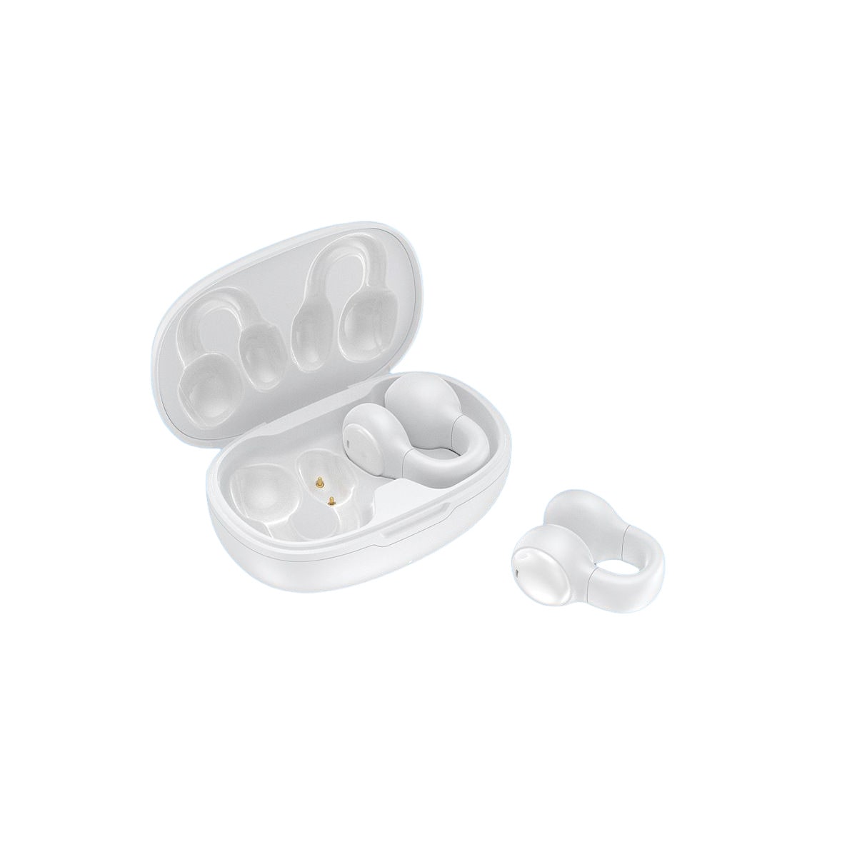 Ørefrie / beinledningshodetelefoner Bluetooth 5.2 Hvit