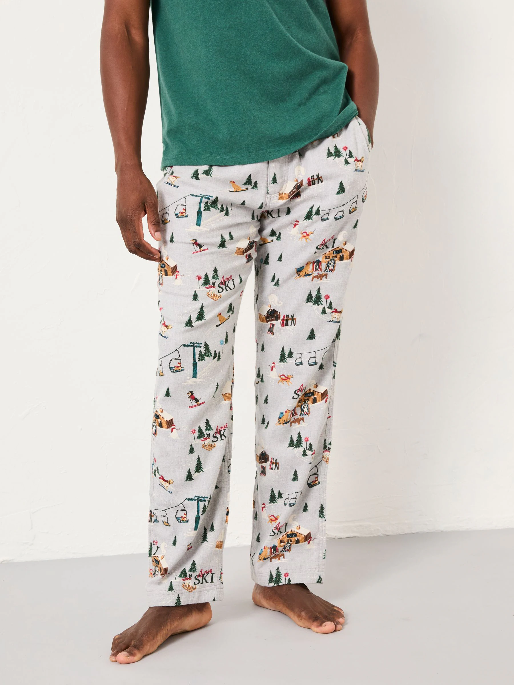 FatFace Off Piste Print Pyjama Bottoms